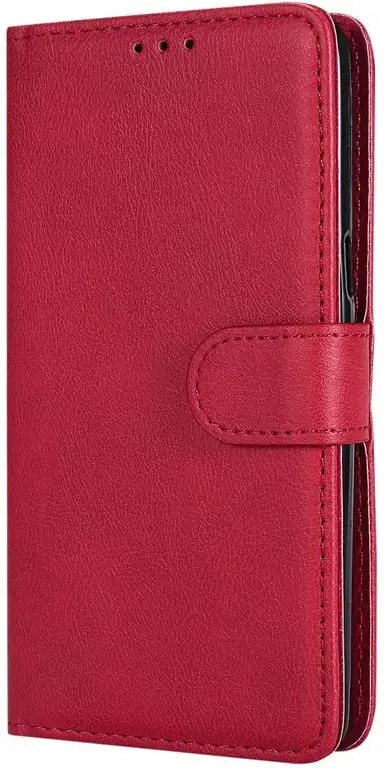 Bear Village® Hülle für Samsung Galaxy J5 2016, Flip Leder Handyhülle Tasche mit Kartensfach, TPU Innere Ledertasche, 360 Grad Voll Schutz, Rot