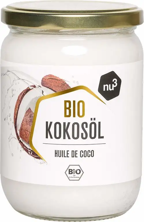 Bio Kokosöl, kaltgepresst, nativ - 500 ml Glas - natürliches Bio Kokosfett aus Sri Lanka & Philippinen - Bio Kokosnussöl, perfekt zum Kochen, Backen, Braten und zur Pflege von Haut und Haar - von nu3