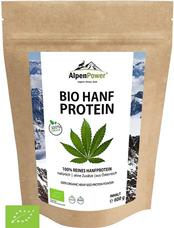 AlpenPower BIO HANFPROTEIN aus Österreich 600 g I 100% reines Hanfprotein ohne Zusatzstoffe I Vegan & Low Carb I Hochwertiges Eiweißpulver I Vielseitig anwendbar