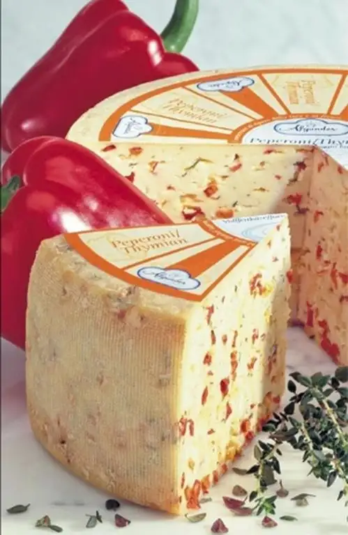 Peperoni Thymian Käse Sennerei Algund Form ca. 2,5 kg.