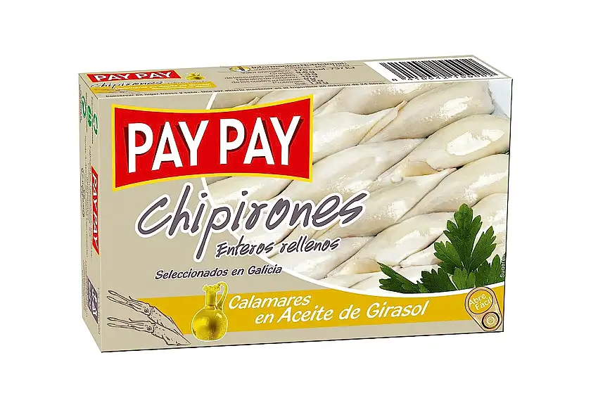 Pay-Pay - Ganzer Tintenfisch, gefüllt in Sonnenblumenölpay-Pay-Pay 115 g