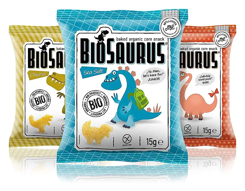 Biosaurus Baked Organic Corn Snack für Kinder - 40x15g (Mix Box) - Gebackener knusprige Bio-Snack aus Mais, Nicht Frittiert | Low Fat, Glutenfrei, BIO, keine Chemie | - 40x15g (Mix Box)