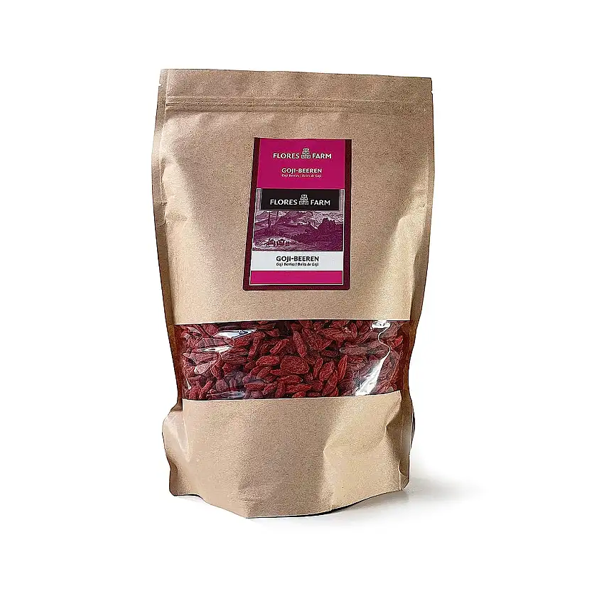 FLORES FARM - Goji Beeren (1kg) | BIO zertifizierte getrocknete Früchte mit transparenten Lieferketten