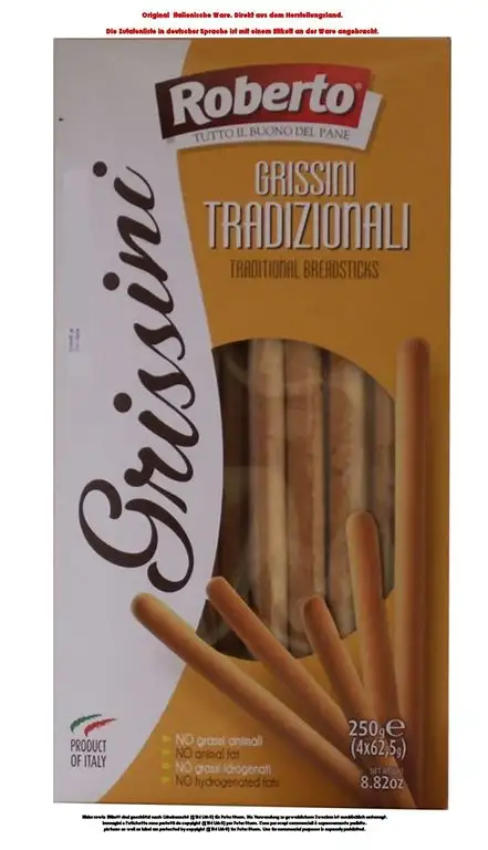 Roberto Grissini Tradizionali 10 x 250g = 2500g salzige Gebäckstangen.