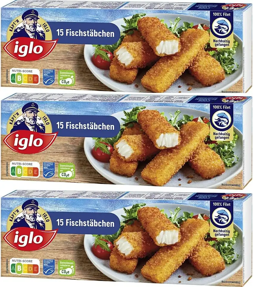 Iglo Fischstäbchen 450 Gramm x 3 STÜCK [Frischegarantie]