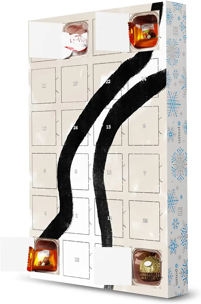 artboxONE Adventskalender mit Pralinen von Ferrero Abstracto Bordered Adventskalender Abstrakt