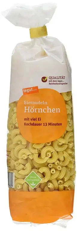 tegut... Eiernudel Hörnchen, 250 g