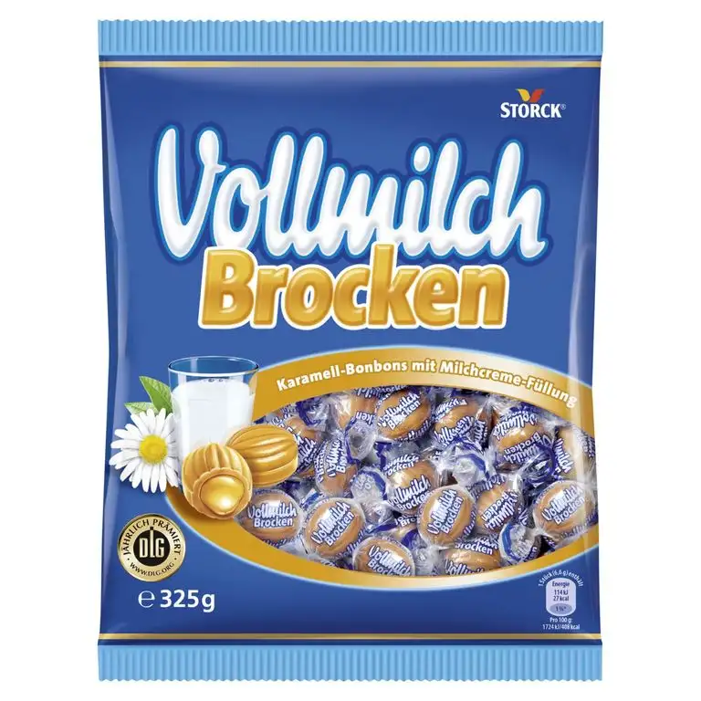 Vollmilch Brocken (1 x 325g) / Karamellbonbons mit Füllung aus Vollmilch Creme