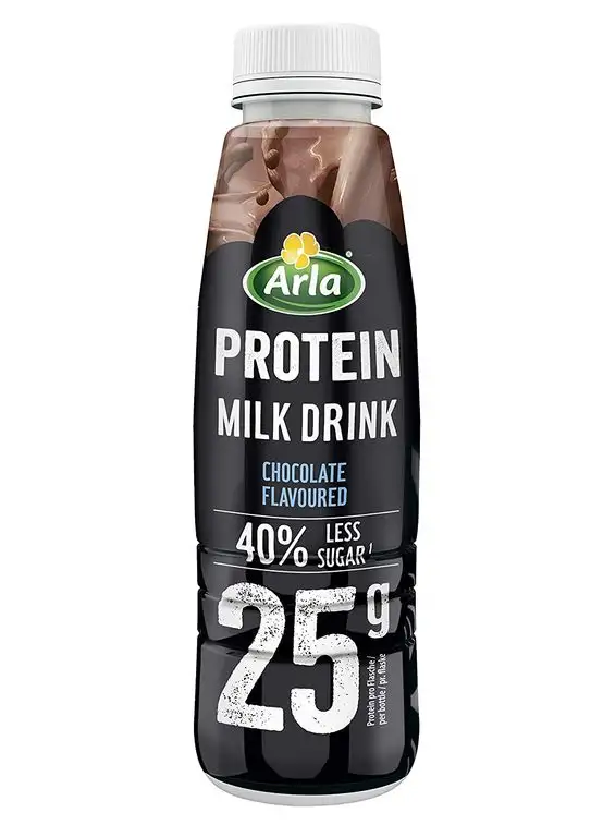 Arla Protein Drink mit Schoko-Geschmack, Schokodrink fettarm mit 40% weniger Zucker und 25 g Protein, 479 ml