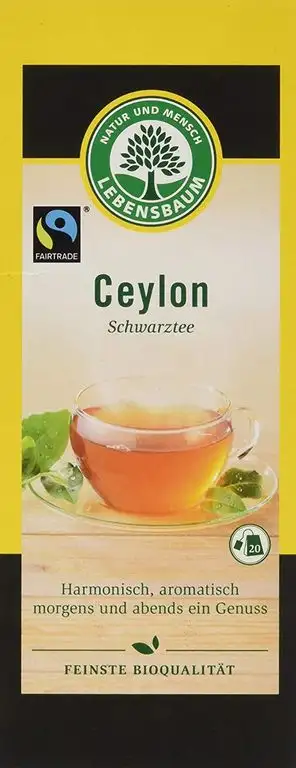 Lebensbaum Schwarztee Im Teebeutel - Ceylon, 40 g