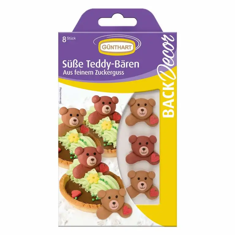 BackDecor 8 Teddybären | aus Zucker | Bärenstark | Bär | Braunbär