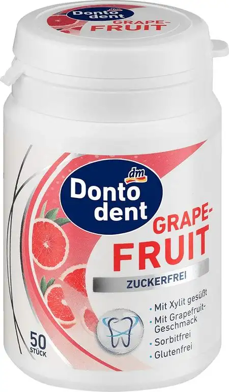 Dontodent Kaugummi pink grapefruit mit Xylit, 50 Kaugummis