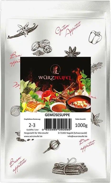 Gemüsesuppe, Feine Gemüsebrühe, Vegane Instant - Suppe, Frei von Zusatzstoffen. Beutel 1000g. (1KG)