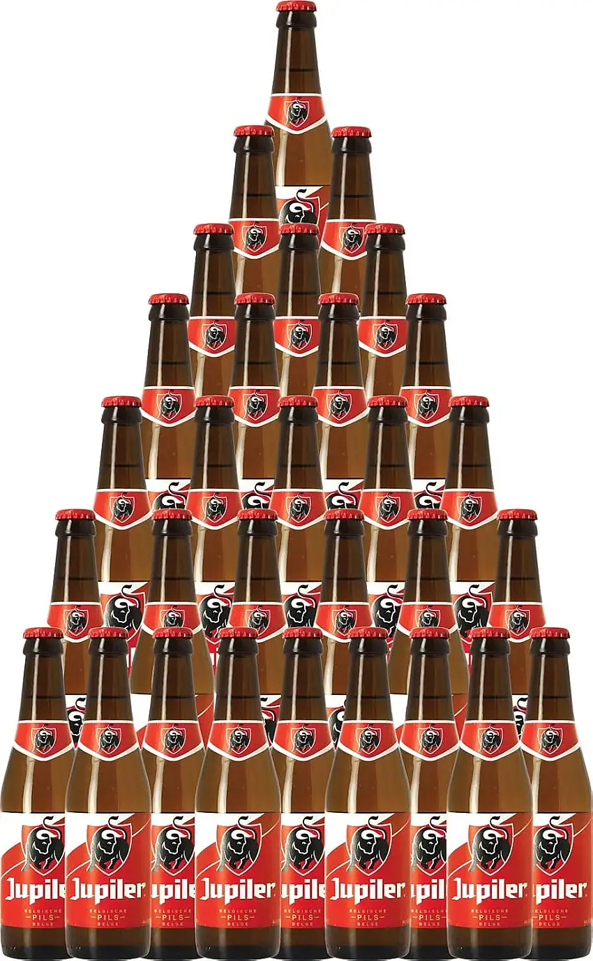 30er-Paket Bier | Bierpaket | Internationales Bier | Großpaket zum Sparpreis (30er-Paket Jupiler Belgisches Pils/Lager-Bier)