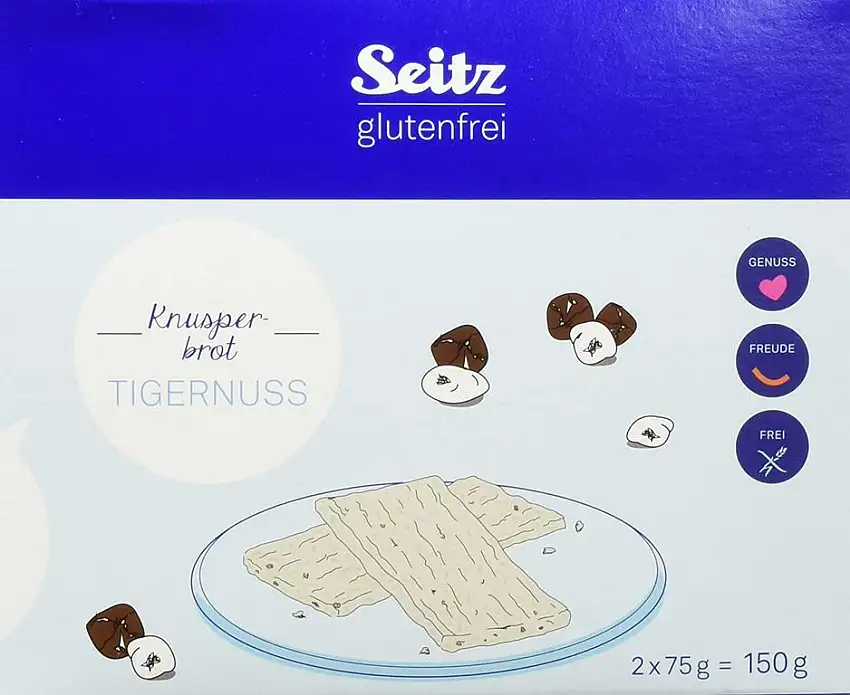Seitz glutenfrei Tigernuss Knusperbrot, 4er Pack (4 x 150 g)