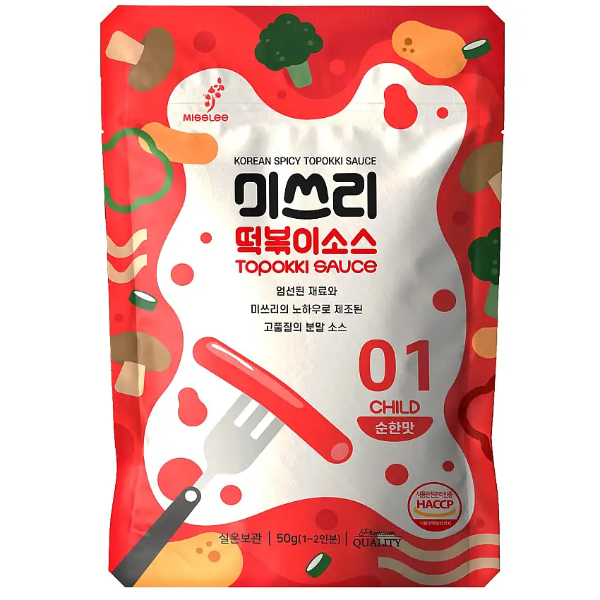 Miss Lee Korean Foods Topokki Ddeokbokki Reiskuchensauce, Sampler Level 1 - Level 5 (5 Stück)