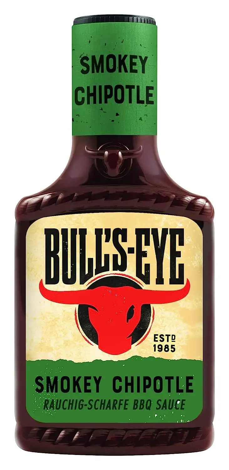 Bull's-Eye Smokey Chipotle BBQ Sauce – Rauchig-scharfe Sauce in der Squeezeflasche – 6 x 300 ml
