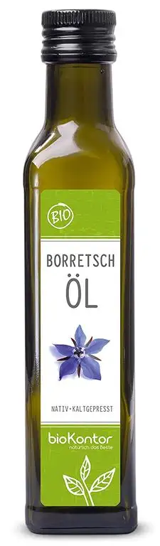 Borretschöl BIO kaltgepresst 250ml I nativ - 100% rein I Rohkostqualiät von bioKontor