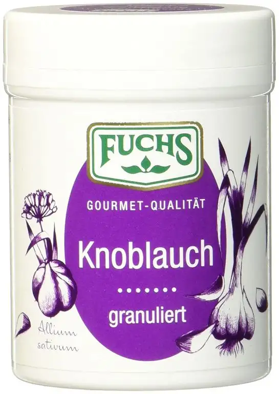 FUCHS Knoblauch granuliert, getrocknetes Knoblauchpulver (aromatisches Gewürz in Dose), 3er Pack (3 x 90 g)