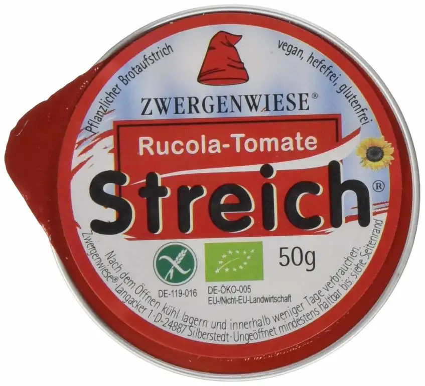 Zwergenwiese Rucola-Tomate 50g Bio Brotaufstrich Vegetarisch, 12er Pack (12 x 50 g)