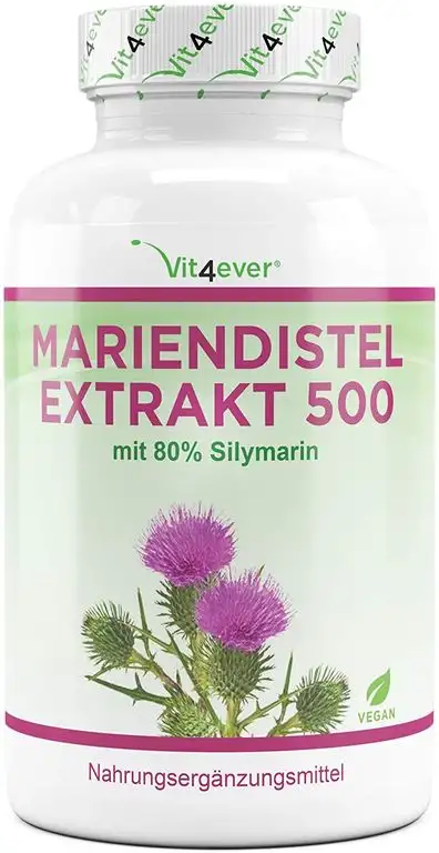 Mariendistel Extrakt 180 Kapseln mit je 500 mg - 80% Silymarin Anteil - 6 Monatsvorrat - Laborgeprüft (Wirkstoffgehalt & Reinheit) - Hochdosiert - Vegan - Premium Qualität