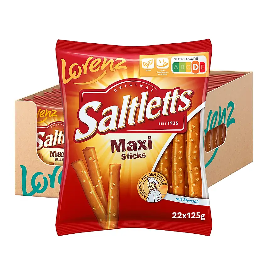 Lorenz Snack World Saltletts Maxi Sticks, 22er Pack (22 x 125 g)