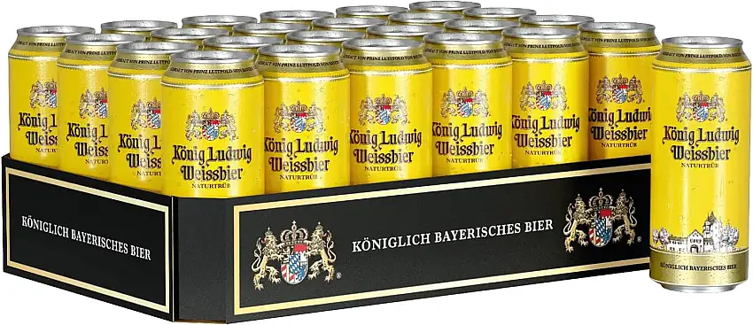 König Ludwig Weissbier Naturtrüb 24x0,5 Liter Dose Tray DPG