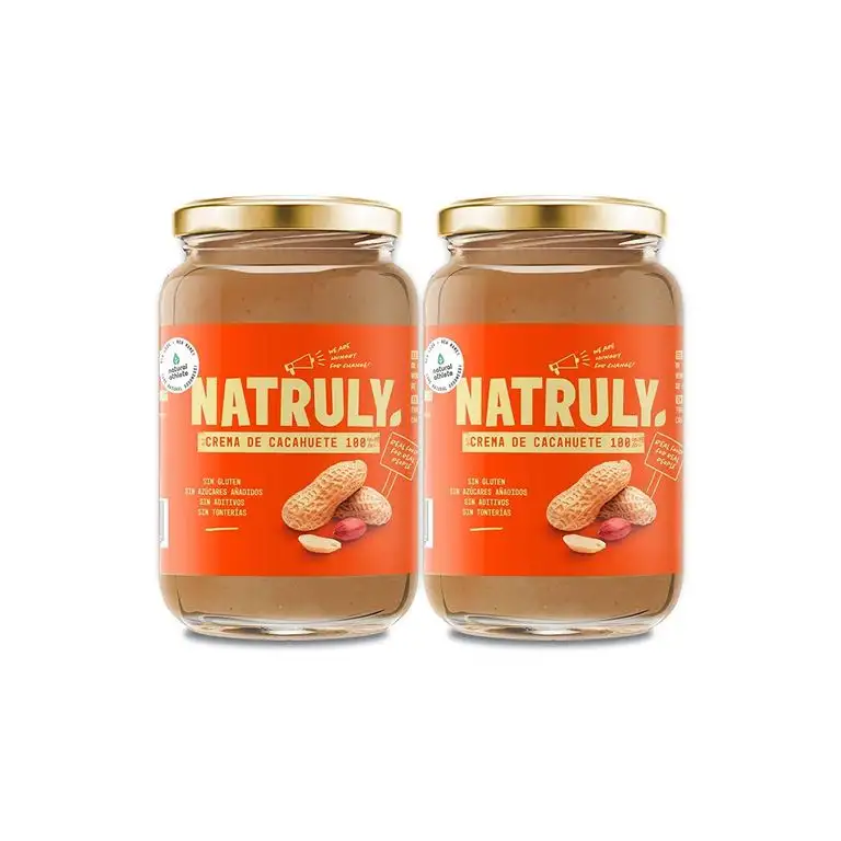 Erdnussbutter Original Natural Athlete, 100% Erdnuss, Ohne Zucker, Ohne Palmöl, Glutenfrei, Pack 2x500 g