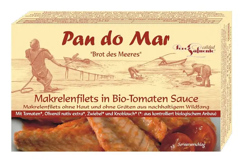 Pan do Mar Makrelenfilets in Bio Tomatensoße, 5er Pack (5 x 120 g)