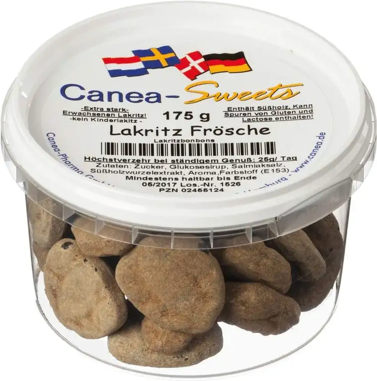 Canea-Sweets Extra starkes Hartlakritz aus Dänemark, LAKRITZ Frösche Dose, 1er Pack (1 x 175 g)