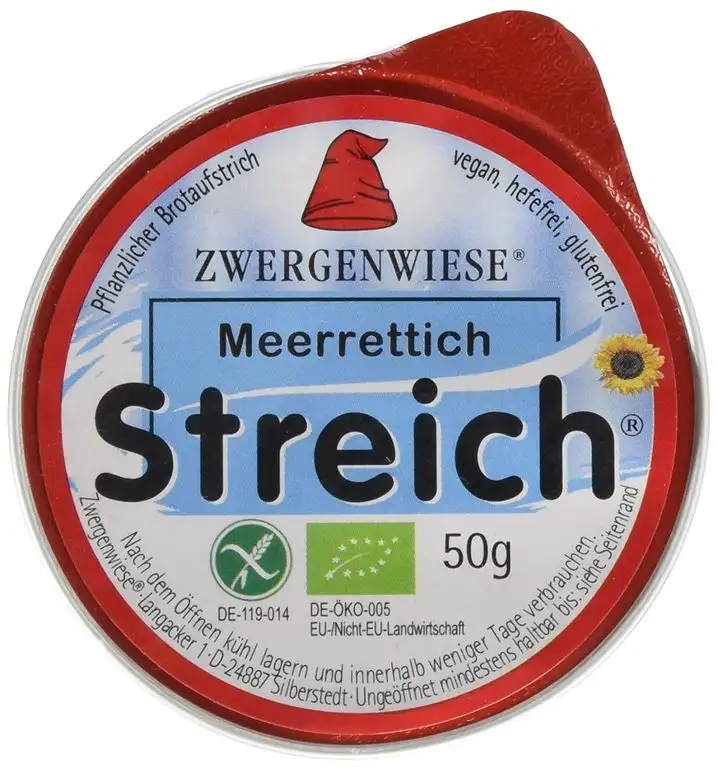 Zwergenwiese Meerettich 50 g Bio Brotaufstrich Vegetarisch, 12er Pack (12 x 50 g)