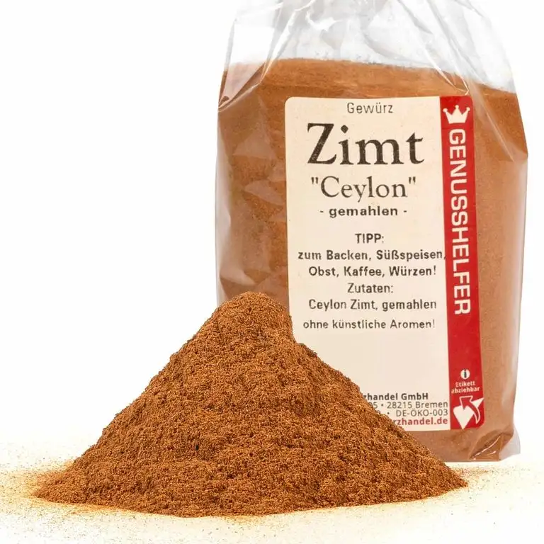 Zimt Ceylon 100 Gramm gemahlen, hochwertiges Zimtpulver zum Würzen, ohne Zusatzstoffe & ohne Geschmacksverstärker - Bremer Gewürzhandel