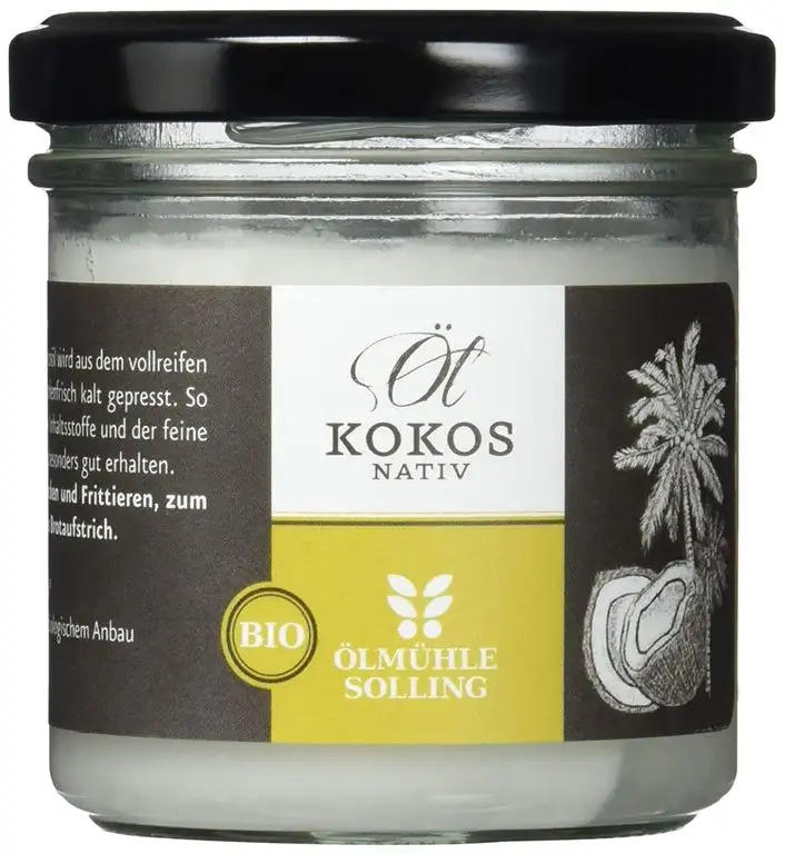 Ölmühle Solling BIO Kokosöl nativ - 1. Kaltpressung - Premium Rohkostqualität Glas, 100 ml