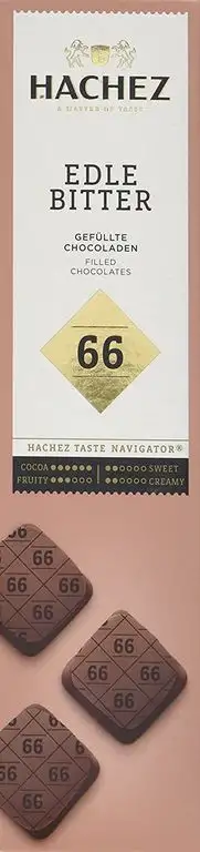 Hachez Gefüllte Chocoladen Edle Bitter 66%, 4er Pack (4 x 55 g)