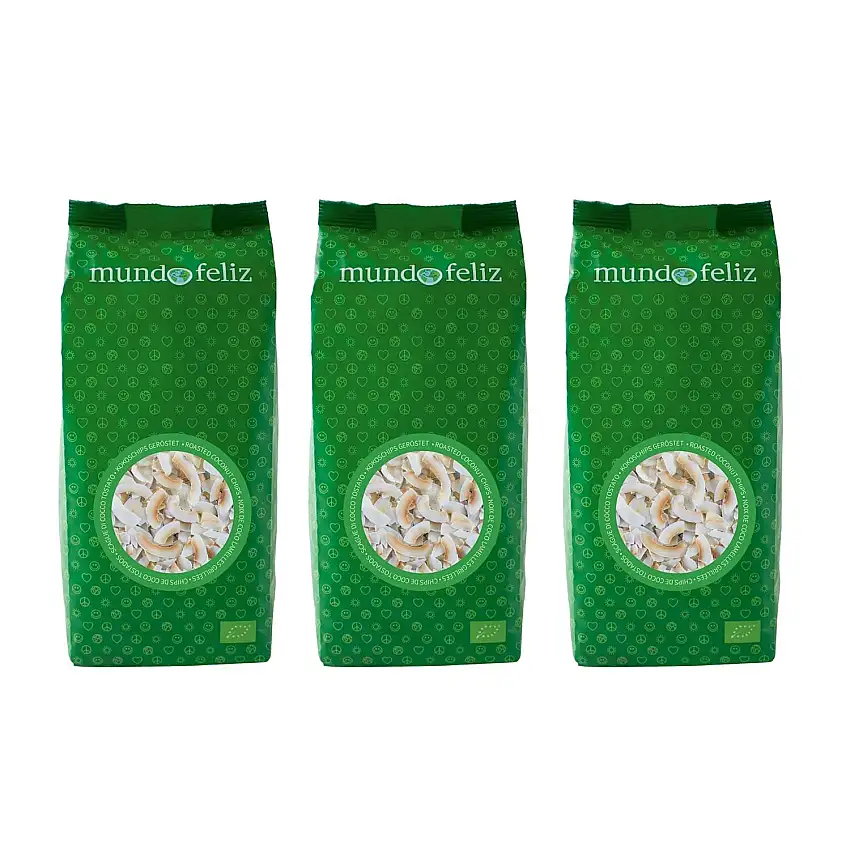 Mundo Feliz - Bio Kokoschips, geröstet, 3 x 200g