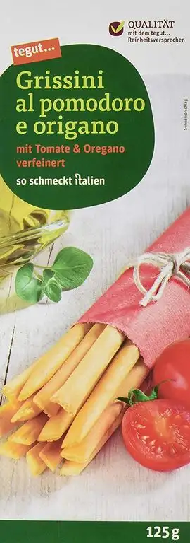 tegut... Grissini al pomodoro e origano, 125 g