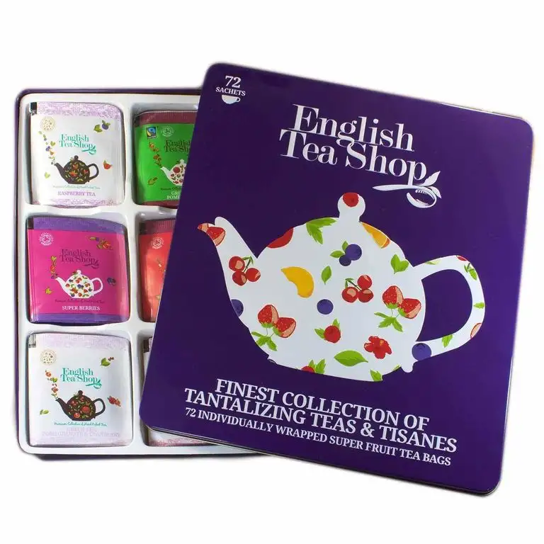 English Tea Shop - Feine Teekollektion in edler Metalldose, 72 Tees (9x8) "Super Fruit" Teegeschenk - (DE-Version)
