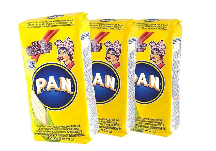 Weisses feines Maismehl, vorgekocht, Kolumbien - Venezuela, Beutel 1,0kg - Harina de Maiz Blanco precocida , 1kg, 3er Sparpack 3 x 1kg.