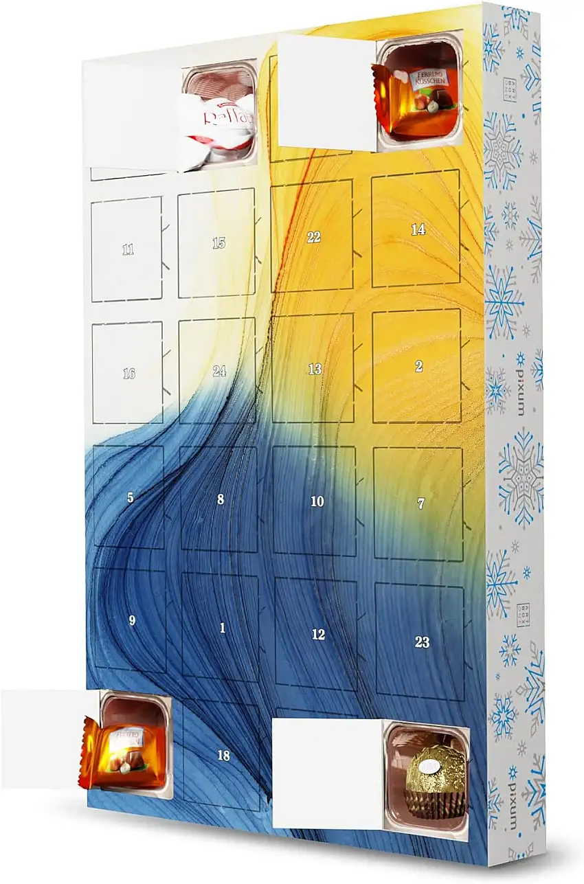artboxONE Adventskalender mit Pralinen von Ferrero Abstract Bunt Welle Adventskalender Abstrakt