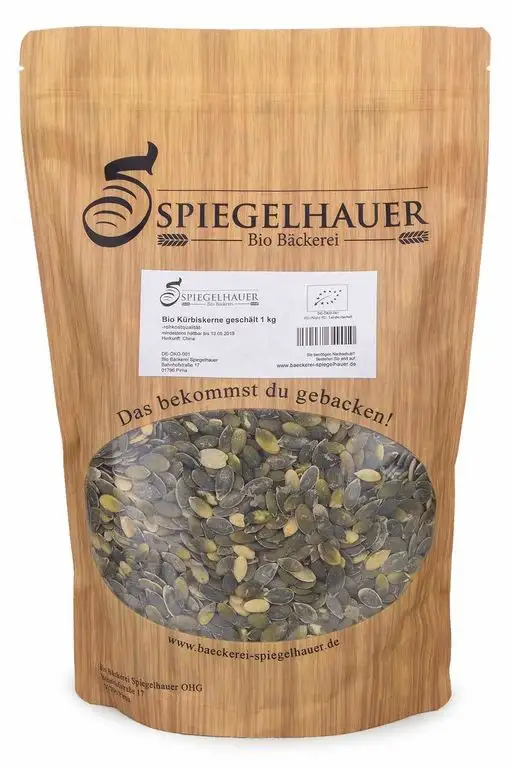 Bio Kürbiskerne schalenlos / geschält ein Qualitätsprodukt der Bäckerei Spiegelhauer