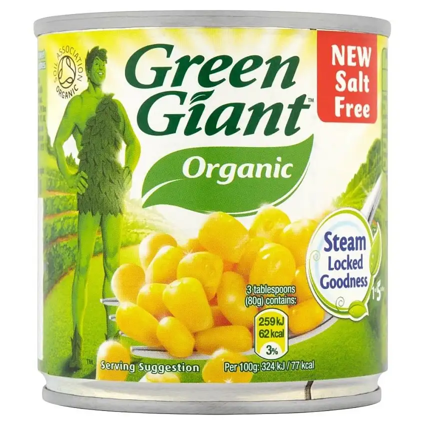 Organic Green Giant Zuckermais salzfrei (150 g) - Packung mit 6