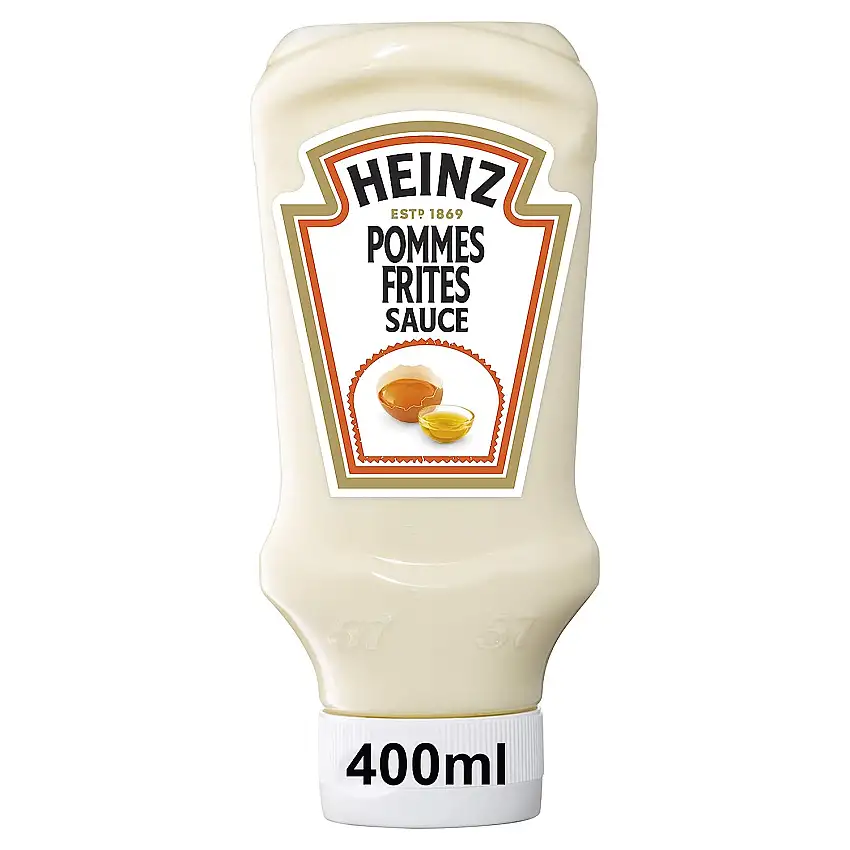 Heinz Dutch Style Pommes Frites Sauce – Cremige Sauce in Kopfsteherflasche – 10 x 400 ml