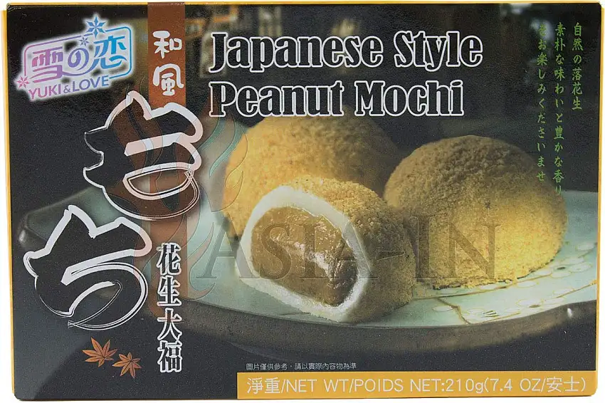 Yuki & Love Japanischer Style Erdnuss Mochi, Reiskuchen 210g (6 x 35g)