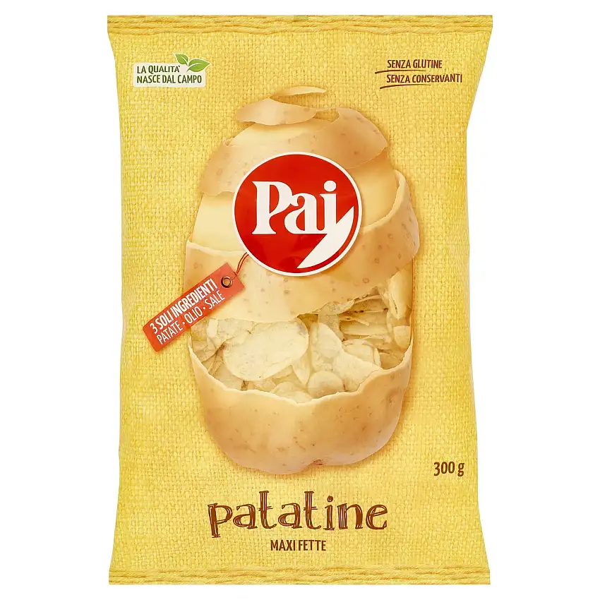 6x Pai Classica trasparente Chips Patatine Kartoffelchips gesalzen 300g Kartoffel chips