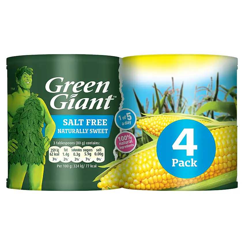 Green Giant Natürlicher Zuckermais, ohne Salz, 4 x 198 g