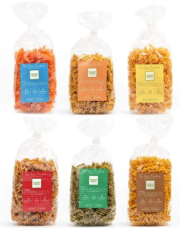 Clever Pasta 6er Startpaket - versch. Sorten: Weniger Kohlehydrate, mehr Eiweiß