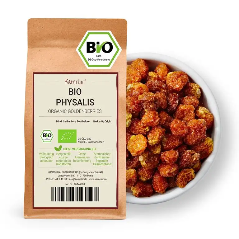 1kg BIO Physalis getrocknet - sonnengereifte Trockenfrüchte in bester Bio-Qualität, ungeschwefelt und ungezuckert