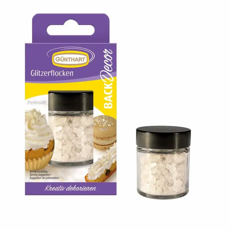 BackDecor Glitzer, Glitter Flocken in Perlmutt - Perlmutt Flocken Plättchen