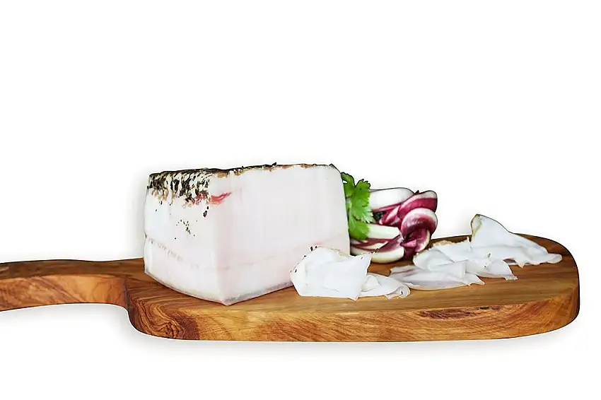 Sonderangebot! 400g Italienischer Lardo von Sauris - Premiumspeck mit Kräutern aus dem Carnia Tal, Wolf Sauris