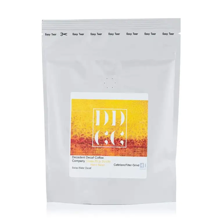 Koffeinfreier Kaffee aus Costa Rica Gemahlenen Kaffee, mittels Swiss Water Decaf Process entkoffeiniert, Decadent Decaf Coffee Company, gemahlen für Cafetière-Filterkaffee, 227 g